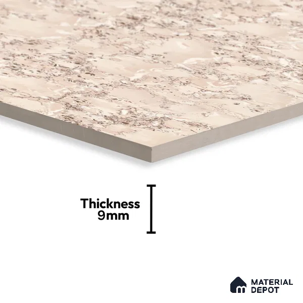 Marble Floor & Wall Tile | TL 05530 Smoke Wonder | 4 ft x 2 ft | Double Charged Glossy Finish Vitrified Tile - 9 mm | Suitable For Living Room, Bedroom, Kitchen (Sample)