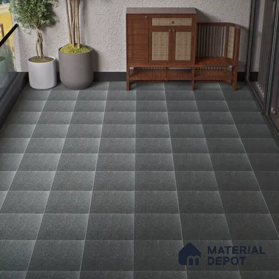 Budget Friendly Plain Look Value for Money Parking Smoky Grey Floor Tile 16 x 16 inch | TL 00656 | Vitrified Matte Finish Tile - 12 mm | Suitable For Parking, Outdoor, Balcony & Terrace | Pattern Alignment May Vary | 2-3 mm Spacer is Mandatory