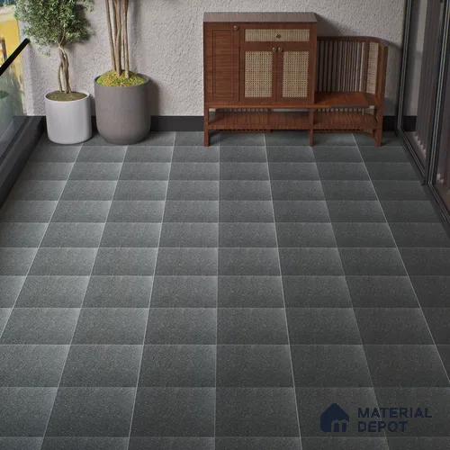 Budget Friendly Plain Look Value for Money Parking Smoky Grey Floor Tile 16 x 16 inch | TL 00656 | Vitrified Matte Finish Tile - 12 mm | Suitable For Parking, Outdoor, Balcony & Terrace | Pattern Alignment May Vary | 2-3 mm Spacer is Mandatory