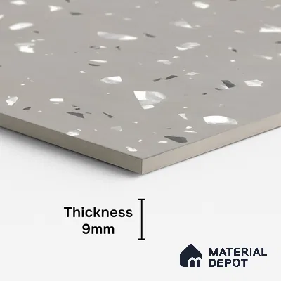Terrazzo Floor & Wall Tile | TL 06318 Smoky Grey | 4 ft x 2 ft Matte Finish Vitrified Tile - 9 mm | Suitable For Living Room, Bedroom, Bathroom (Sample)