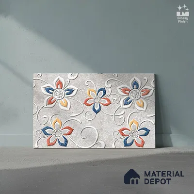 TL 01886 D Whitish Grey Highlighter 2 18 x 12 inch Glossy Finish Ceramic Wall Tile - 6 mm