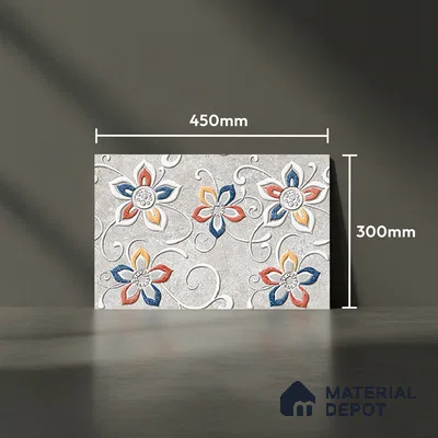 TL 01886 D Whitish Grey Highlighter 2 18 x 12 inch Glossy Finish Ceramic Wall Tile - 6 mm