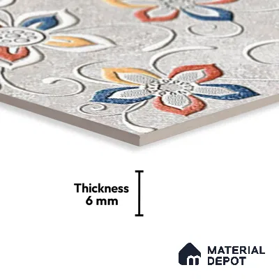 TL 01886 D Whitish Grey Highlighter 2 18 x 12 inch Glossy Finish Ceramic Wall Tile - 6 mm