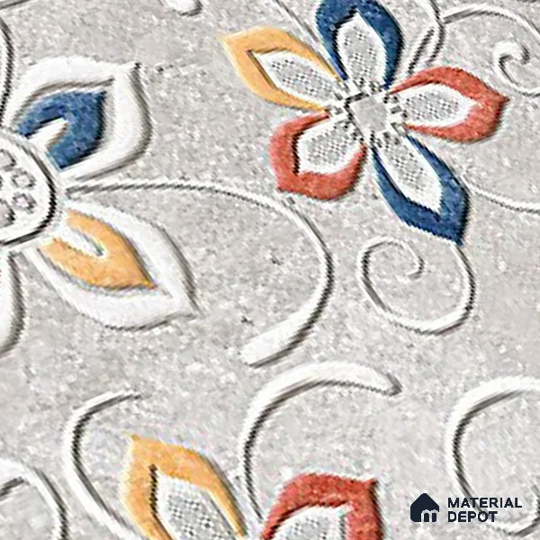 TL 01886 D Whitish Grey Highlighter 2 18 x 12 inch Glossy Finish Ceramic Wall Tile - 6 mm