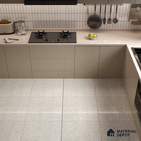TL 06320 Snow White 2 ft x 2 ft High Gloss Finish Vitrified Wall & Floor Tile - 9 mm (Sample)