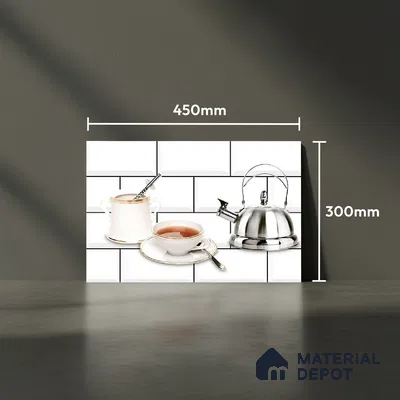TL 01944 B Ice White & Silver Highlighter 1 18 x 12 inch Glossy Finish Ceramic Wall Tile - 6 mm