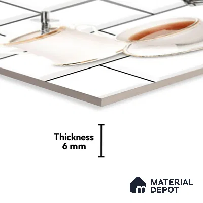 TL 01944 B Ice White & Silver Highlighter 1 18 x 12 inch Glossy Finish Ceramic Wall Tile - 6 mm