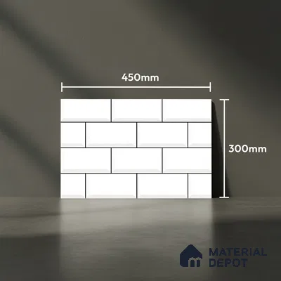 TL 01944 A Snow White Light 18 x 12 inch Glossy Finish Ceramic Wall Tile - 6 mm