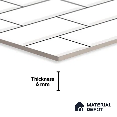 TL 01944 A Snow White Light 18 x 12 inch Glossy Finish Ceramic Wall Tile - 6 mm