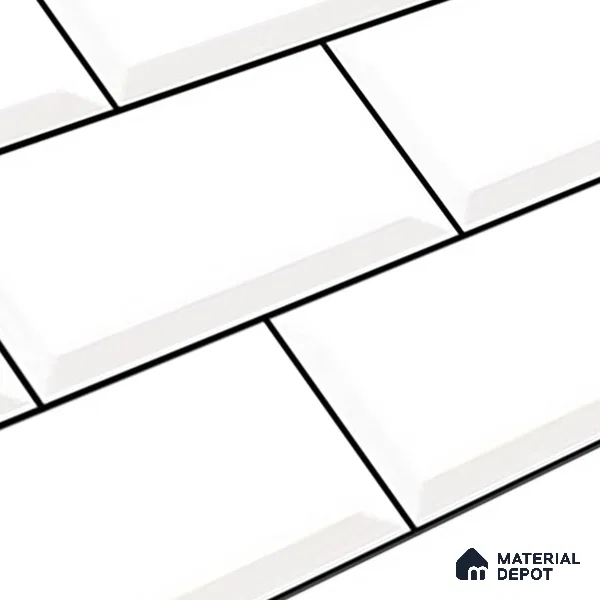 TL 01944 A Snow White Light 18 x 12 inch Glossy Finish Ceramic Wall Tile - 6 mm