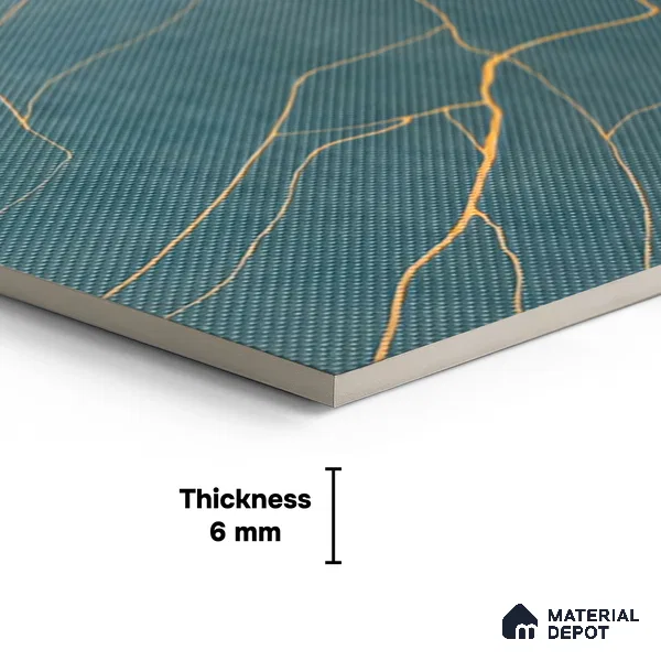 TL 02147 D Ocean Azul Pattern 4 12 x 12 inch Matte Finish Ceramic Floor Tile - 6 mm (Sample)