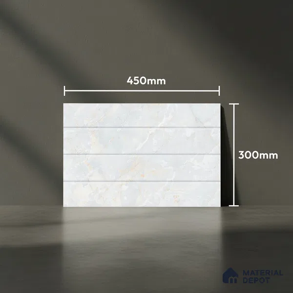 TL 01901 A Snowflake Light 18 x 12 inch Glossy Finish Ceramic Wall Tile - 6 mm