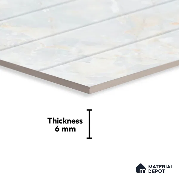 TL 01901 A Snowflake Light 18 x 12 inch Glossy Finish Ceramic Wall Tile - 6 mm