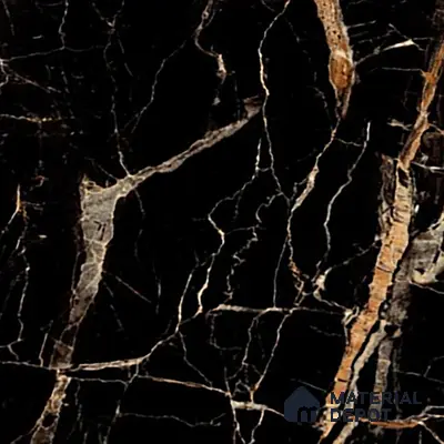 Marble Floor & Wall Tile TL 02182 Sombre Black 4 ft x 2 ft High Gloss Finish Tile - 9 mm (Random 3)