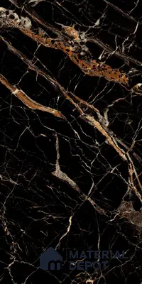 Marble Floor & Wall Tile TL 02182 Sombre Black 4 ft x 2 ft High Gloss Finish Tile - 9 mm (Random 3)
