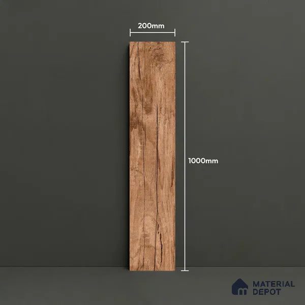 TL 02325 Cocoa Brown 1000 x 200 mm Matte Finish Porcelain Wall & Floor Tile - 9 mm | 2-3 mm Spacer is Mandatory (Sample)