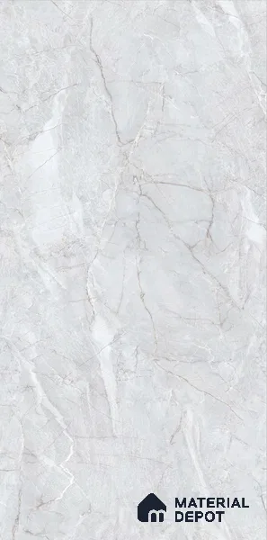 Budget Friendly Marble Floor & Wall Tile Value For Money TL 05591 White Sorrento 4 ft x 2 ft - Vitrified Glossy Finish -9 mm | 4 Random Design | Suitable for Living Room, Bedroom & Bathroom