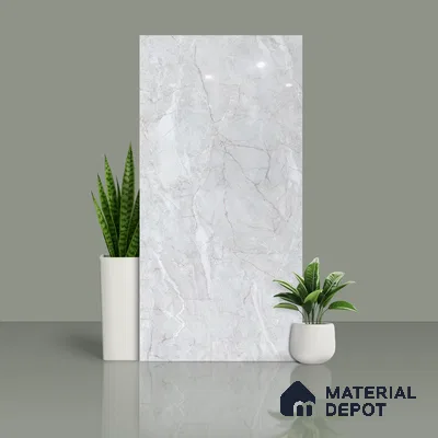 Budget Friendly Marble Floor & Wall Tile Value For Money TL 05591 White Sorrento 4 ft x 2 ft - Vitrified Glossy Finish -9 mm | 4 Random Design | Suitable for Living Room, Bedroom & Bathroom