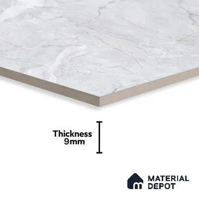 Budget Friendly Marble Floor & Wall Tile Value For Money TL 05591 White Sorrento 4 ft x 2 ft - Vitrified Glossy Finish -9 mm | 4 Random Design | Suitable for Living Room, Bedroom & Bathroom