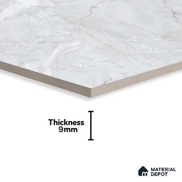 Budget Friendly Marble Floor & Wall Tile Value For Money TL 05591 White Sorrento 4 ft x 2 ft - Vitrified Glossy Finish -9 mm | 4 Random Design | Suitable for Living Room, Bedroom & Bathroom