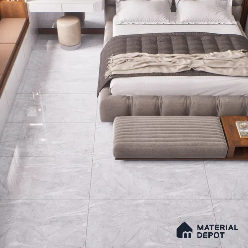 Budget Friendly Marble Floor & Wall Tile Value For Money TL 05591 White Sorrento 4 ft x 2 ft - Vitrified Glossy Finish -9 mm | 4 Random Design | Suitable for Living Room, Bedroom & Bathroom