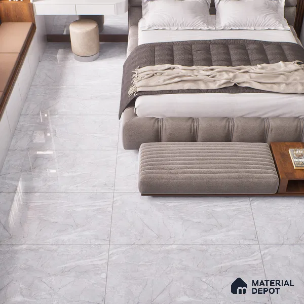 Budget Friendly Marble Floor & Wall Tile Value For Money TL 05591 White Sorrento 4 ft x 2 ft - Vitrified Glossy Finish -9 mm | 4 Random Design | Suitable for Living Room, Bedroom & Bathroom