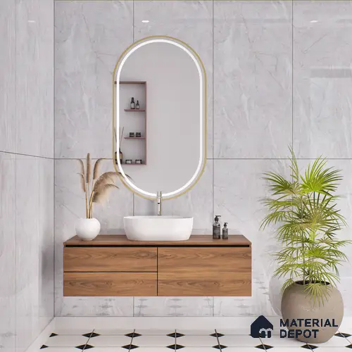 Budget Friendly Marble Floor & Wall Tile Value For Money TL 05591 White Sorrento 4 ft x 2 ft - Vitrified Glossy Finish -9 mm | 4 Random Design | Suitable for Living Room, Bedroom & Bathroom