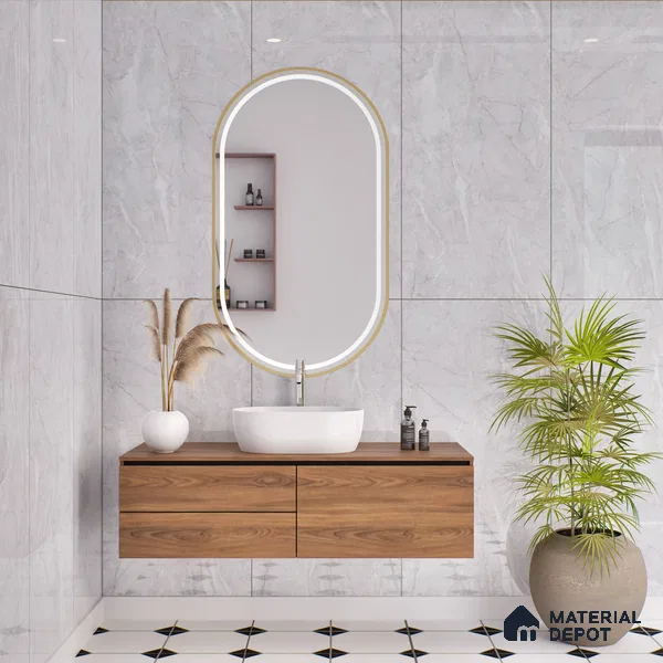 Budget Friendly Marble Floor & Wall Tile Value For Money TL 05591 White Sorrento 4 ft x 2 ft - Vitrified Glossy Finish -9 mm | 4 Random Design | Suitable for Living Room, Bedroom & Bathroom