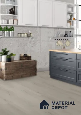 Warm Alabaster White Oak Matte Finish 4 ft x 7 inch - 5 mm SPC Flooring | SP 00095 | 15-Year Warranty Click-Lock DIY Installation | Suitable For Kitchen, Living Room & Bedroom