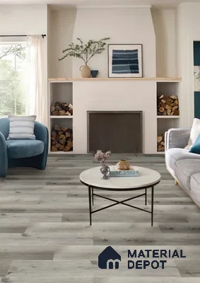 Silver Grey Oak Matte Finish 4 ft x 7 inch - 5 mm SPC Flooring | SP 00096 | 15-Year Warranty Click-Lock DIY Installation | Suitable For Kitchen, Living Room & Bedroom