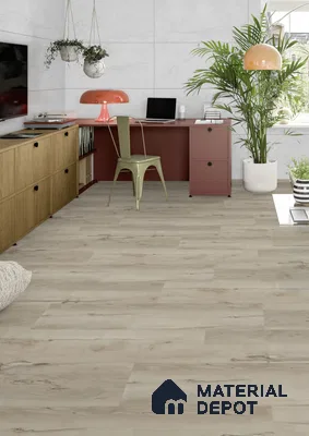 Weathered Grey Oak Matte Finish 4 ft x 7 inch - 5 mm SPC Flooring | SP 00097 | 15-Year Warranty Click-Lock DIY Installation | Suitable For Kitchen, Living Room & Bedroom