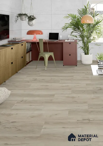 Weathered Grey Oak Matte Finish 4 ft x 7 inch - 5 mm SPC Flooring | SP 00097 | 15-Year Warranty Click-Lock DIY Installation | Suitable For Kitchen, Living Room & Bedroom