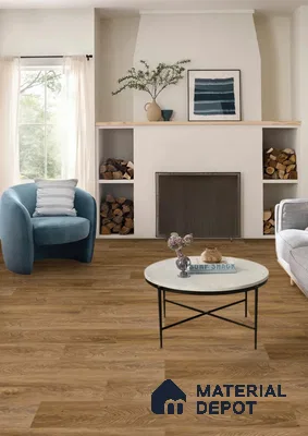 Honey Amber Oak Matte Finish 4 ft x 7 inch - 5 mm SPC Flooring | SP 00113 | 15-Year Warranty Click-Lock DIY Installation | Suitable For Kitchen, Living Room & Bedroom