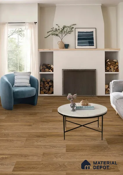 Honey Amber Oak Matte Finish 4 ft x 7 inch - 5 mm SPC Flooring | SP 00113 | 15-Year Warranty Click-Lock DIY Installation | Suitable For Kitchen, Living Room & Bedroom
