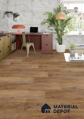 Rustic Chestnut Matte Finish 4 ft x 7 inch - 5 mm SPC Flooring | SP 00115 | 15-Year Warranty Click-Lock DIY Installation | Suitable For Kitchen, Living Room & Bedroom