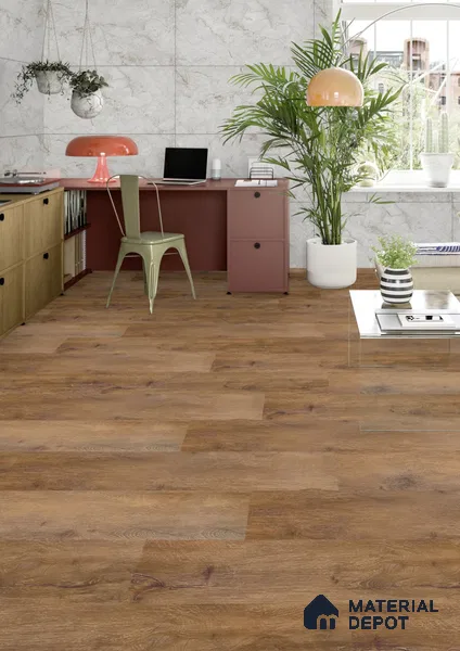 Rustic Chestnut Matte Finish 4 ft x 7 inch - 5 mm SPC Flooring | SP 00115 | 15-Year Warranty Click-Lock DIY Installation | Suitable For Kitchen, Living Room & Bedroom