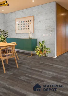 Dark Chocolate Brown Matte Finish 4 ft x 7 inch - 5 mm SPC Flooring | SP 00117 | 15-Year Warranty Click-Lock DIY Installation | Suitable For Kitchen, Living Room & Bedroom