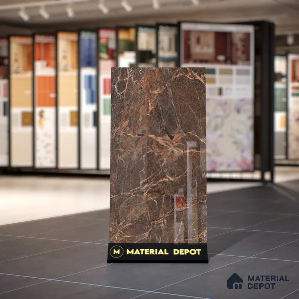 TL 01016 Spider Brown 1200x600 mm High Gloss Finish Vitrified Wall & Floor Tile - 9 mm