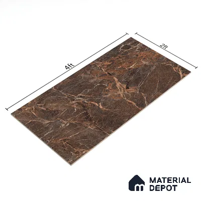 TL 01016 Spider Brown 1200x600 mm High Gloss Finish Vitrified Wall & Floor Tile - 9 mm