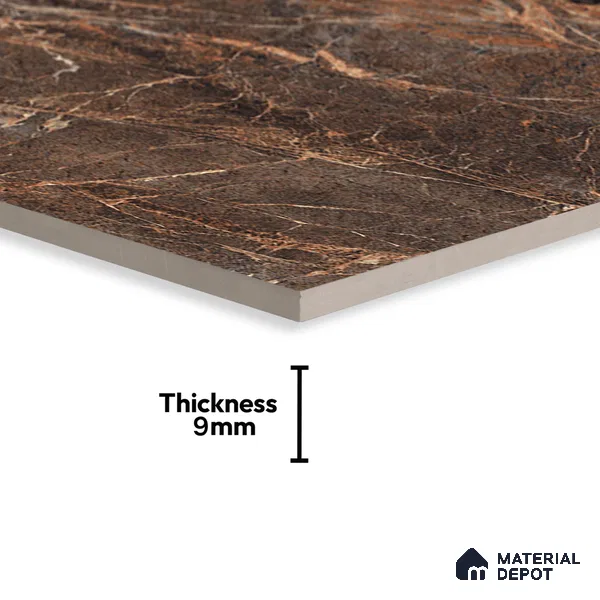 TL 01016 Spider Brown 1200x600 mm High Gloss Finish Vitrified Wall & Floor Tile - 9 mm