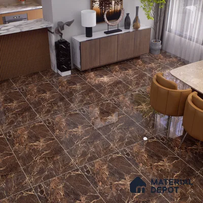 TL 01016 Spider Brown 1200x600 mm High Gloss Finish Vitrified Wall & Floor Tile - 9 mm
