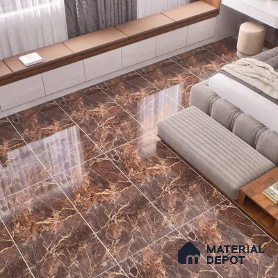 TL 01016 Spider Brown 1200x600 mm High Gloss Finish Vitrified Wall & Floor Tile - 9 mm