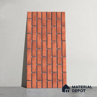 Brick Stone Wall Tile TL 06125 B Cinder Block Rosso 4 ft x 2 ft Vitrified Punch Matte Finish - 9 mm | 4 Random Design | Suitable For Living Room, Bedroom, Bathroom, Kitchen