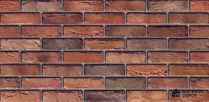 Brick Stone Wall Tile TL 06125 Cinder Block Multi 4 ft x 2 ft Vitrified Punch Matte Finish - 9 mm | 4 Random Design | Suitable For Living Room, Bedroom, Bathroom, Kitchen