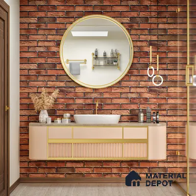 Brick Stone Wall Tile TL 06125 Cinder Block Multi 4 ft x 2 ft Vitrified Punch Matte Finish - 9 mm | 4 Random Design | Suitable For Living Room, Bedroom, Bathroom, Kitchen