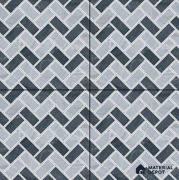 Budget Friendly Stacked Stone Look Value for Money Parking Prismor Floor Tile 16 x 16 inch | TL 06251 | Vitrified Matte Finish Tile - 12 mm | Suitable For Parking, Outdoor, Balcony & Terrace | Pattern Alignment May Vary | 2-3 mm Spacer is Mandatory