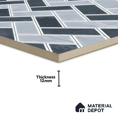 Budget Friendly Stacked Stone Look Value for Money Parking Prismor Floor Tile 16 x 16 inch | TL 06251 | Vitrified Matte Finish Tile - 12 mm | Suitable For Parking, Outdoor, Balcony & Terrace | Pattern Alignment May Vary | 2-3 mm Spacer is Mandatory