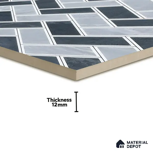 Budget Friendly Stacked Stone Look Value for Money Parking Prismor Floor Tile 16 x 16 inch | TL 06251 | Vitrified Matte Finish Tile - 12 mm | Suitable For Parking, Outdoor, Balcony & Terrace | Pattern Alignment May Vary | 2-3 mm Spacer is Mandatory