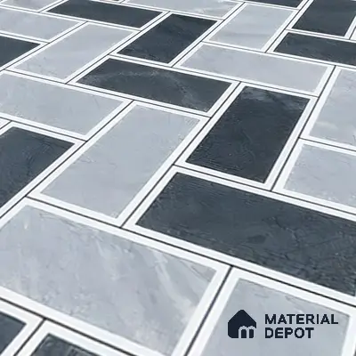 Budget Friendly Stacked Stone Look Value for Money Parking Prismor Floor Tile 16 x 16 inch | TL 06251 | Vitrified Matte Finish Tile - 12 mm | Suitable For Parking, Outdoor, Balcony & Terrace | Pattern Alignment May Vary | 2-3 mm Spacer is Mandatory