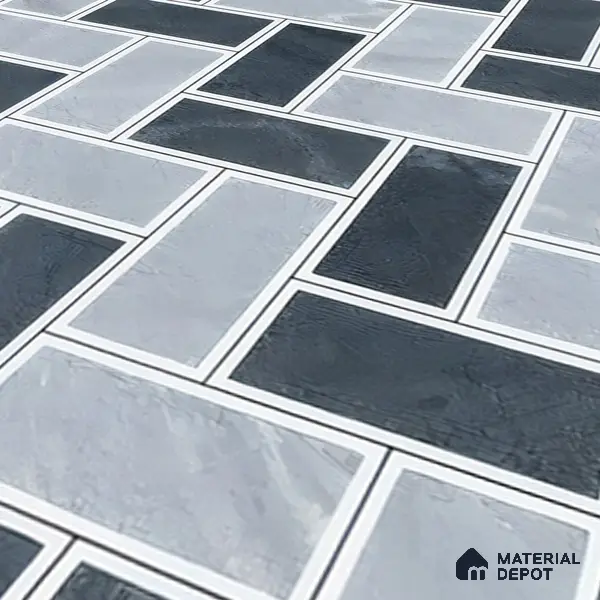 Budget Friendly Stacked Stone Look Value for Money Parking Prismor Floor Tile 16 x 16 inch | TL 06251 | Vitrified Matte Finish Tile - 12 mm | Suitable For Parking, Outdoor, Balcony & Terrace | Pattern Alignment May Vary | 2-3 mm Spacer is Mandatory